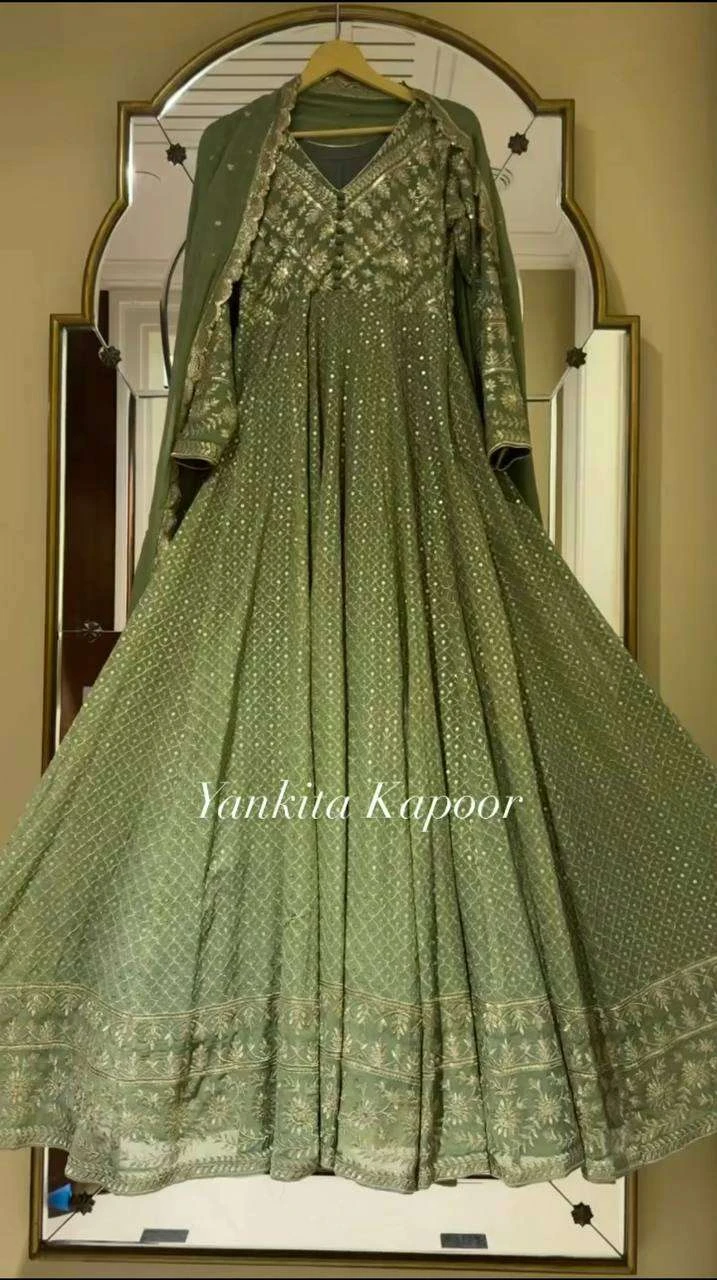 Vardan Ethnic Sr 1628 Faux Georgette Wholesale Gown Set — Wholesale Salwar Suits, MPA wholesale from Surat - Gallery Image 3
